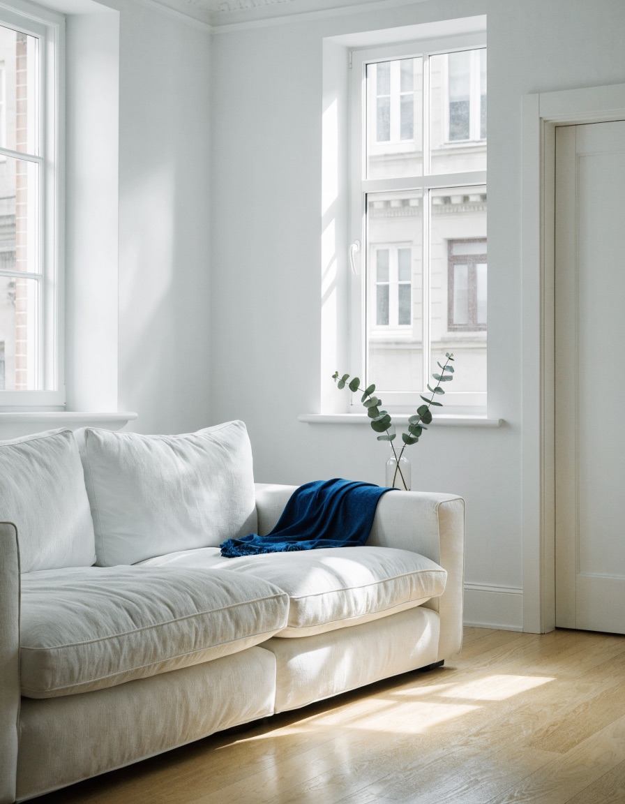 Skinande rent vardagsrum efter städning av Marcia Städ Service